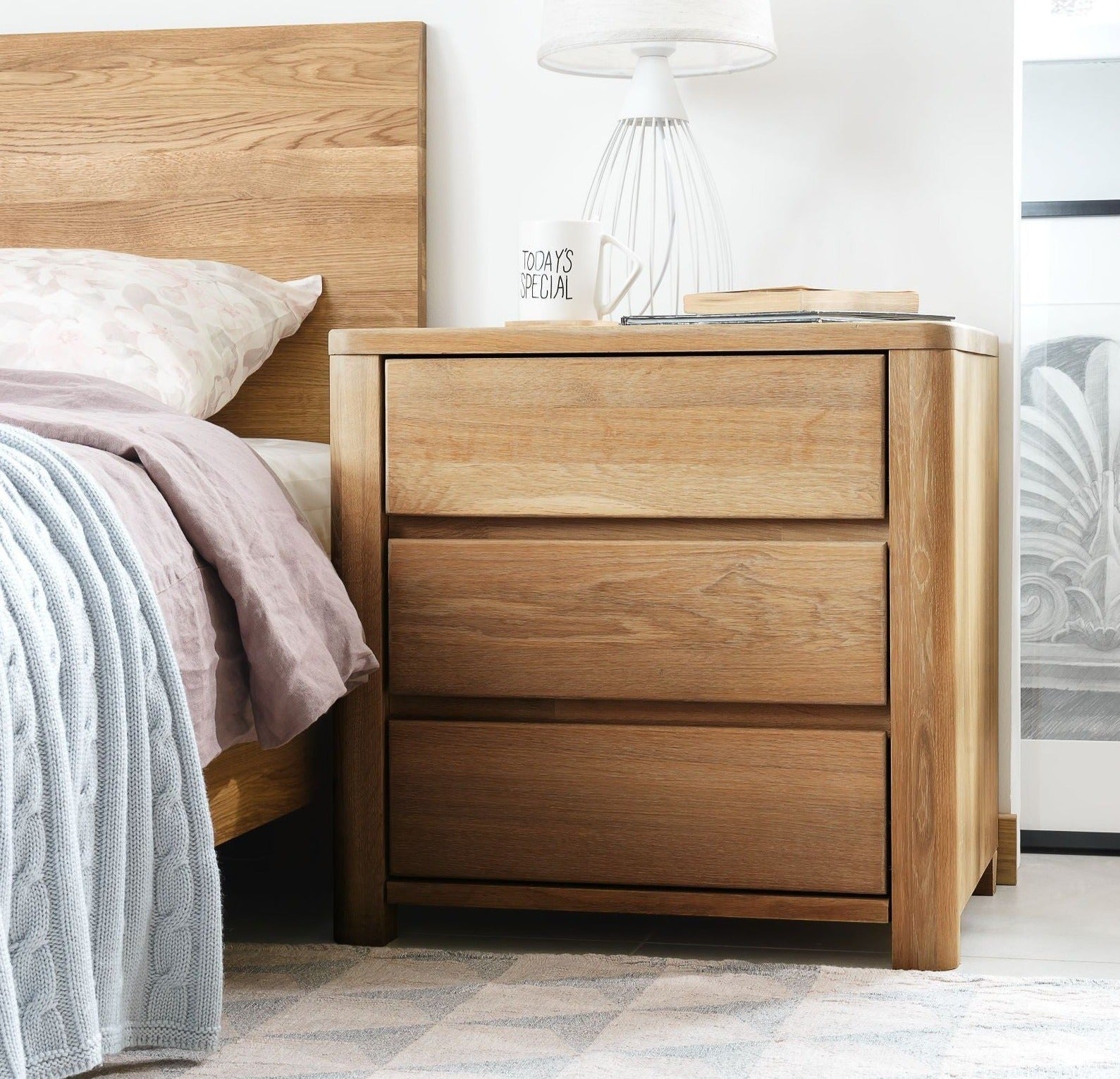 Table de chevet en bois massif de chêne Elsa 30