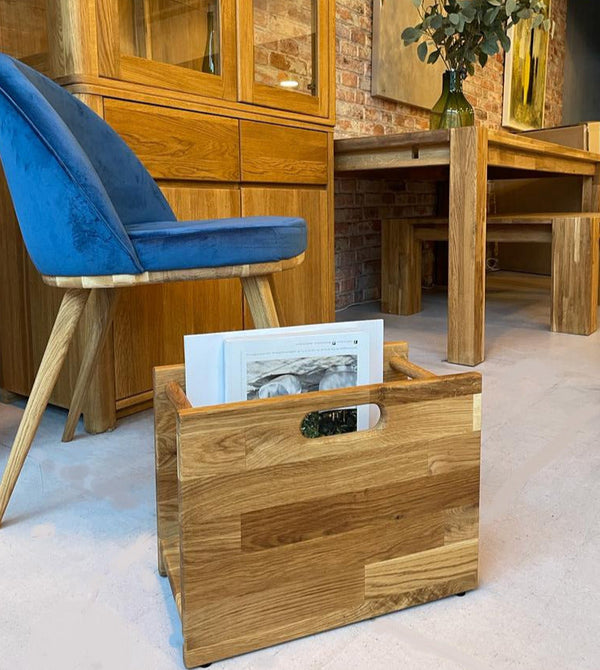 NordicStory Revistero de madera maciza roble "Irwin"