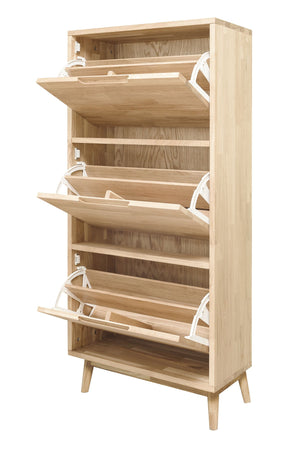 NordicStory Zapatero de madera maciza de roble 