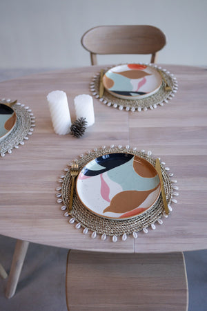 Table extensible ovale en bois massif de chêne Carmen