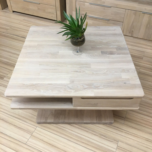 Table basse en chêne massif Kvadro – 85 x 85 x 50 cm - NordicStory